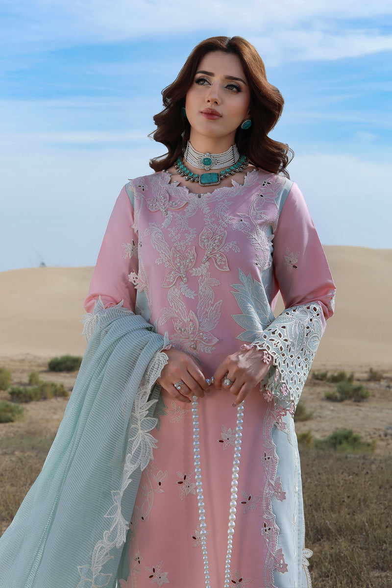 Rang Rasiya Premium Embroidered Lawn Unstitched 3Pc Suit D-08 MAHSA