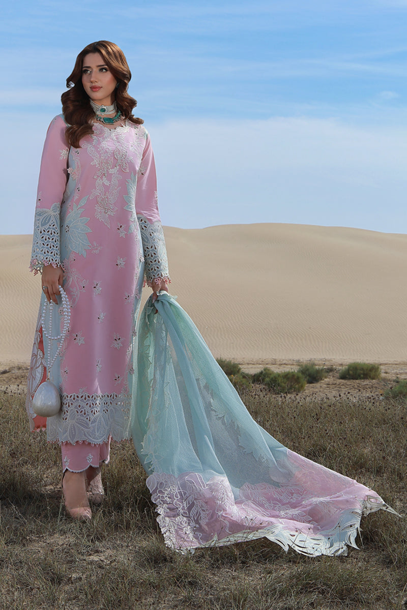 Rang Rasiya Premium Embroidered Lawn Unstitched 3Pc Suit D-08 MAHSA