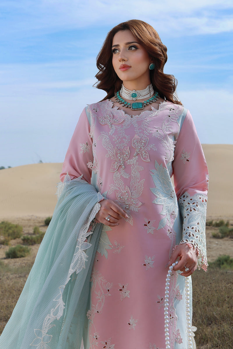 Rang Rasiya Premium Embroidered Lawn Unstitched 3Pc Suit D-08 MAHSA