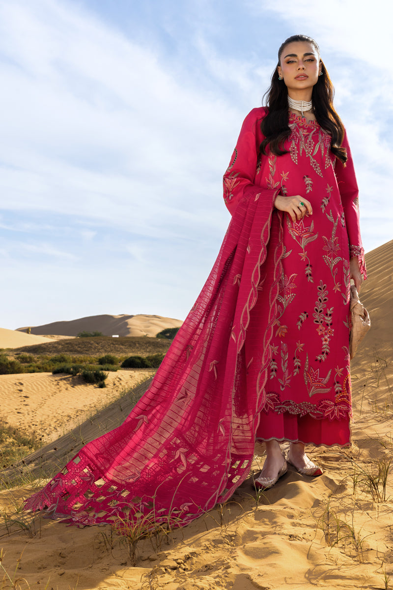 Rang Rasiya Premium Embroidered Lawn Unstitched 3Pc Suit D-09 SAFA