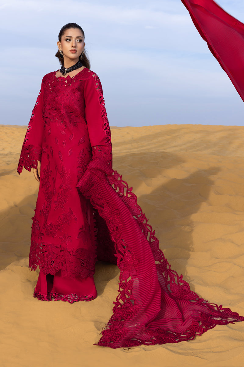 Rang Rasiya Premium Embroidered Lawn Unstitched 3Pc Suit D-12 RAMEEN