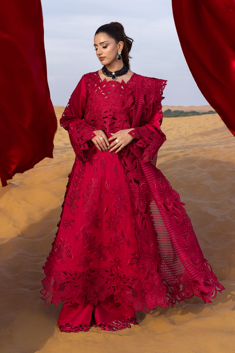Rang Rasiya Premium Embroidered Lawn Unstitched 3Pc Suit D-12 RAMEEN