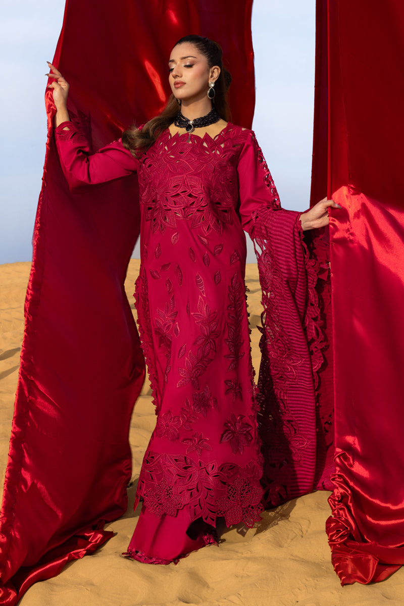 Rang Rasiya Premium Embroidered Lawn Unstitched 3Pc Suit D-12 RAMEEN