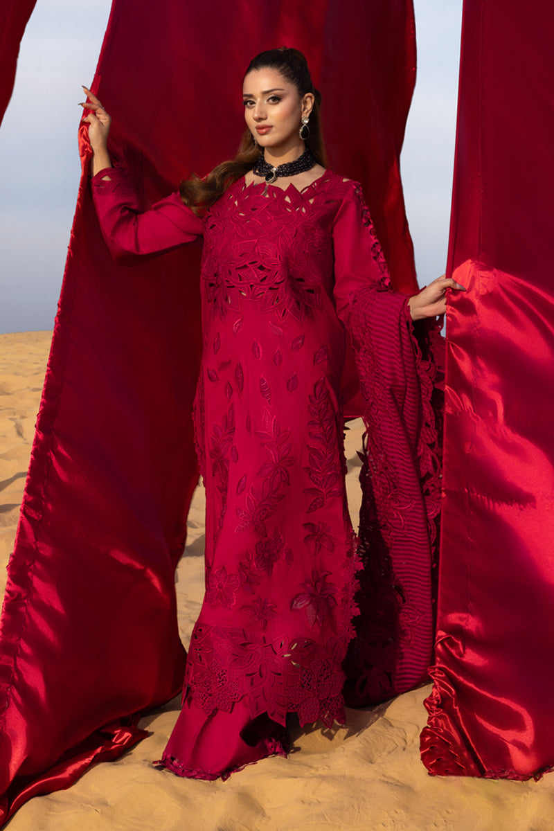 Rang Rasiya Premium Embroidered Lawn Unstitched 3Pc Suit D-12 RAMEEN