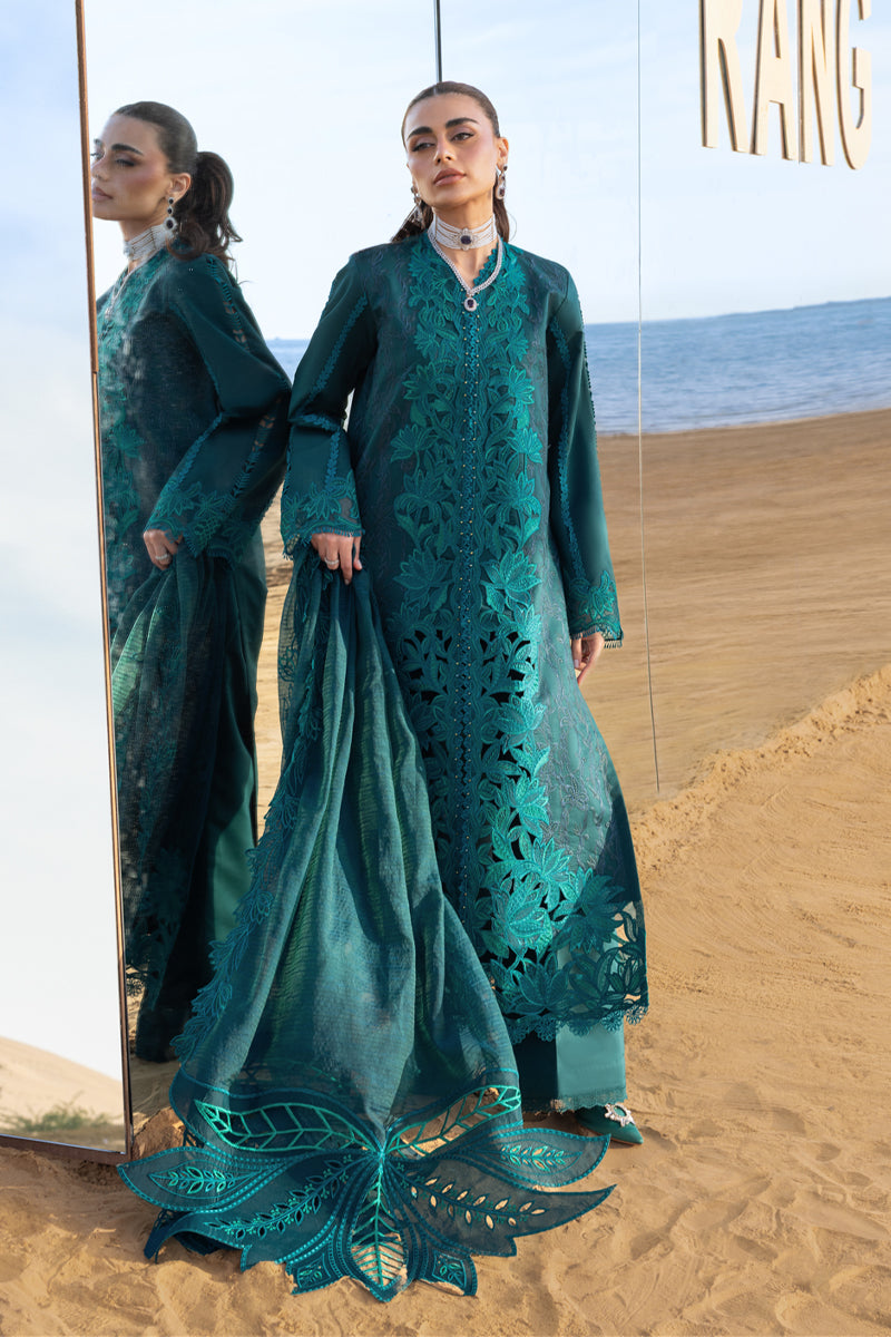 Rang Rasiya Premium Embroidered Lawn Unstitched 3Pc Suit D-14 AYLEEN