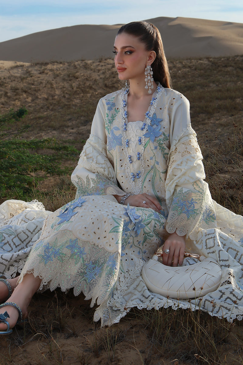 Rang Rasiya Premium Embroidered Lawn Unstitched 3Pc Suit D-16 NOOREН