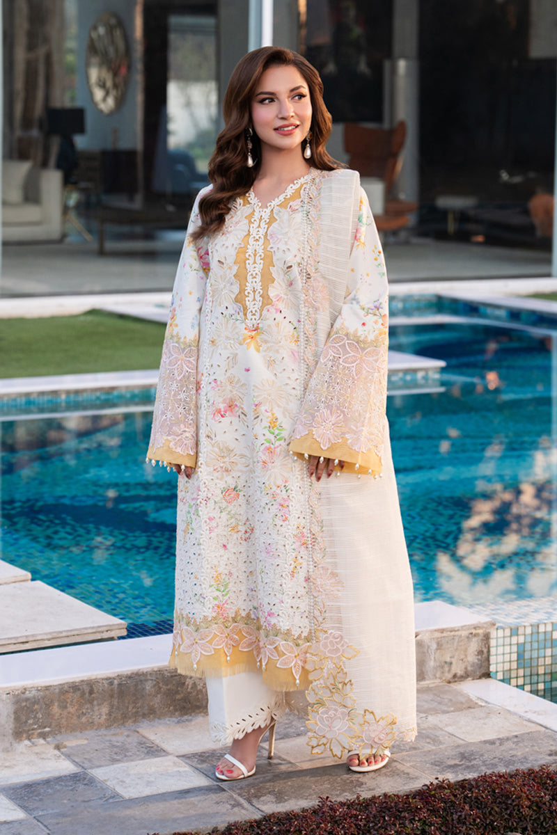 Rang Rasiya Carnation Embroidered Lawn Unstitched 3Pc Suit D-01 LILY