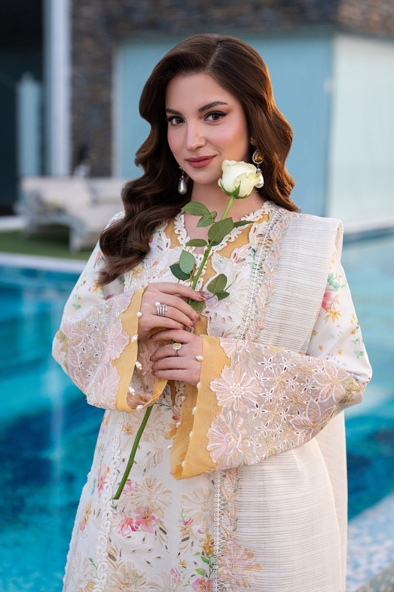 Rang Rasiya Carnation Embroidered Lawn Unstitched 3Pc Suit D-01 LILY