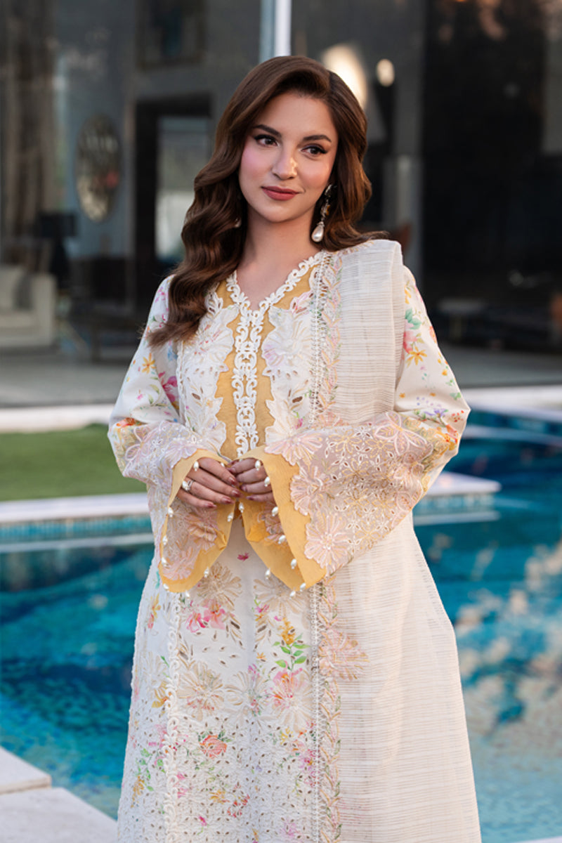 Rang Rasiya Carnation Embroidered Lawn Unstitched 3Pc Suit D-01 LILY