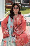 Rang Rasiya Carnation Embroidered Lawn Unstitched 3Pc Suit D-03 LEEZA