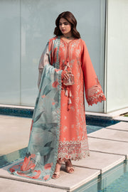 Rang Rasiya Carnation Embroidered Lawn Unstitched 3Pc Suit D-03 LEEZA