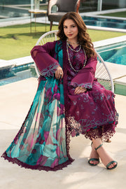 Rang Rasiya Carnation Embroidered Lawn Unstitched 3Pc Suit D-07 KAIA