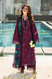 Rang Rasiya Carnation Embroidered Lawn Unstitched 3Pc Suit D-07 KAIA