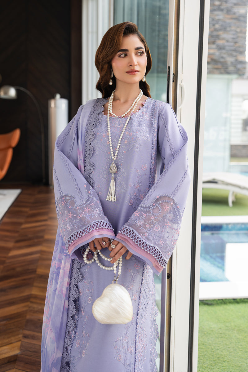 Rang Rasiya Carnation Embroidered Lawn Unstitched 3Pc Suit D-12 MILA