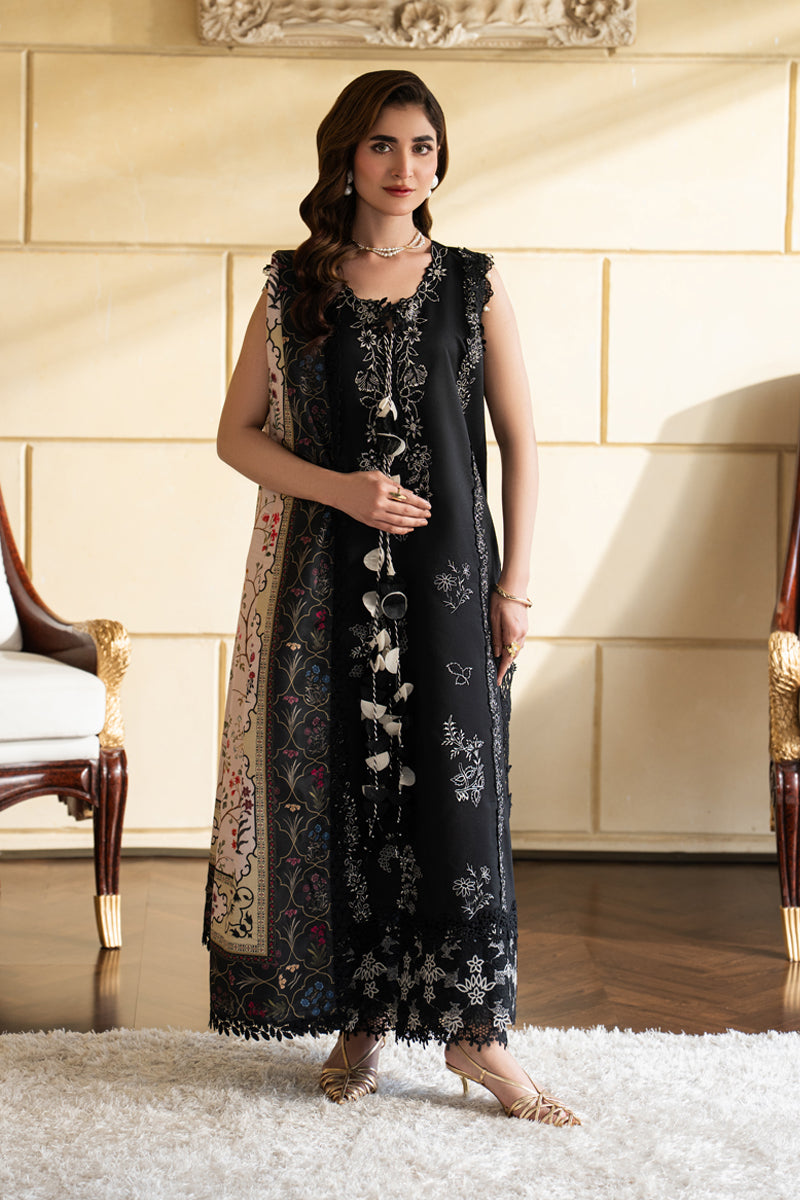 Rang Rasiya Carnation Embroidered Lawn Unstitched 3Pc Suit D-13 LEAH