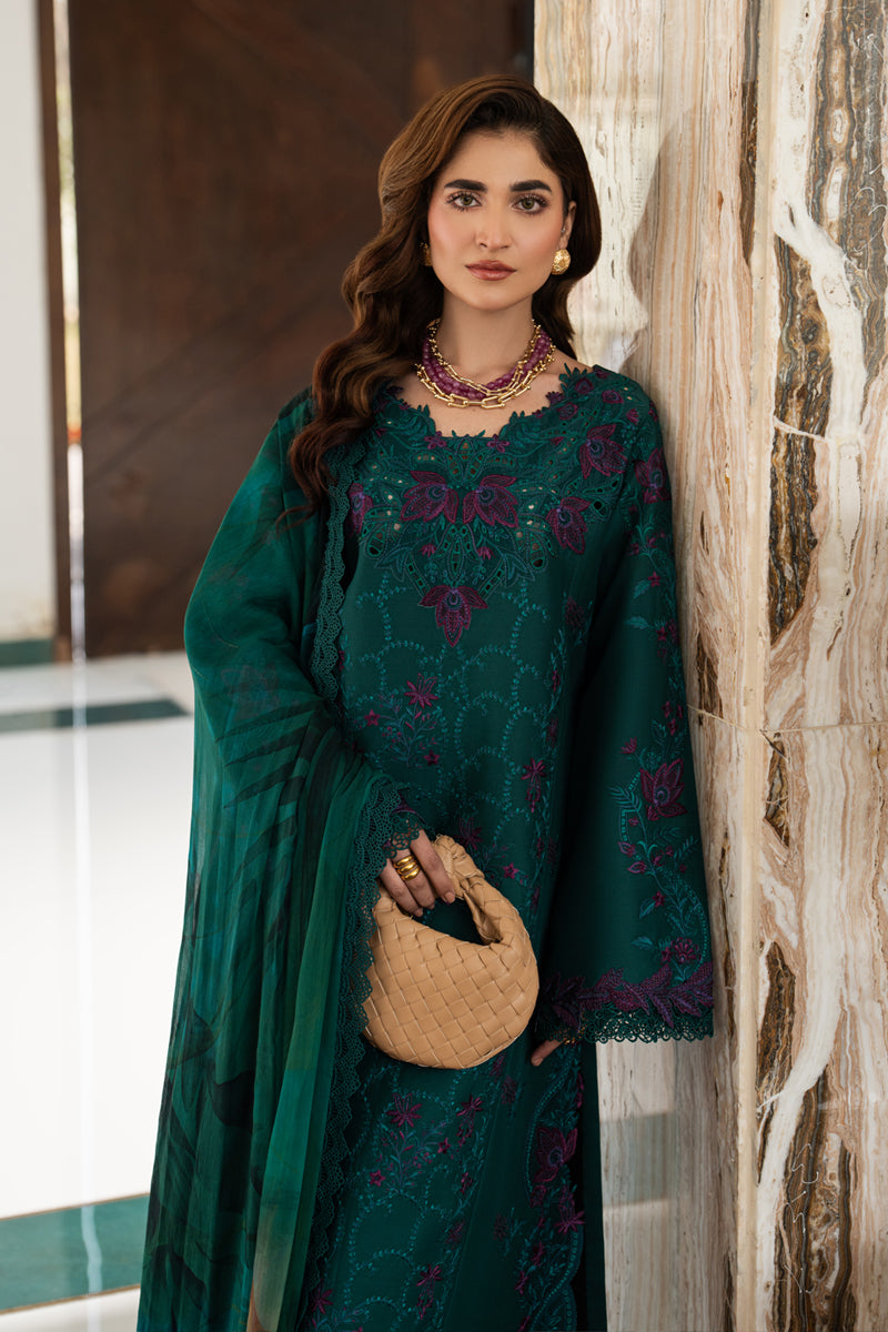 Rang Rasiya Carnation Embroidered Lawn Unstitched 3Pc Suit D-14 KEYA