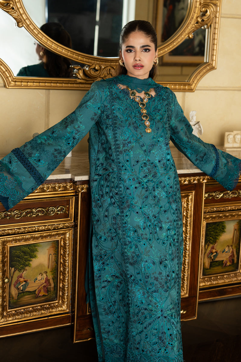 Rang Rasiya Carnation Embroidered Lawn Unstitched 3Pc Suit D-16 LIARO
