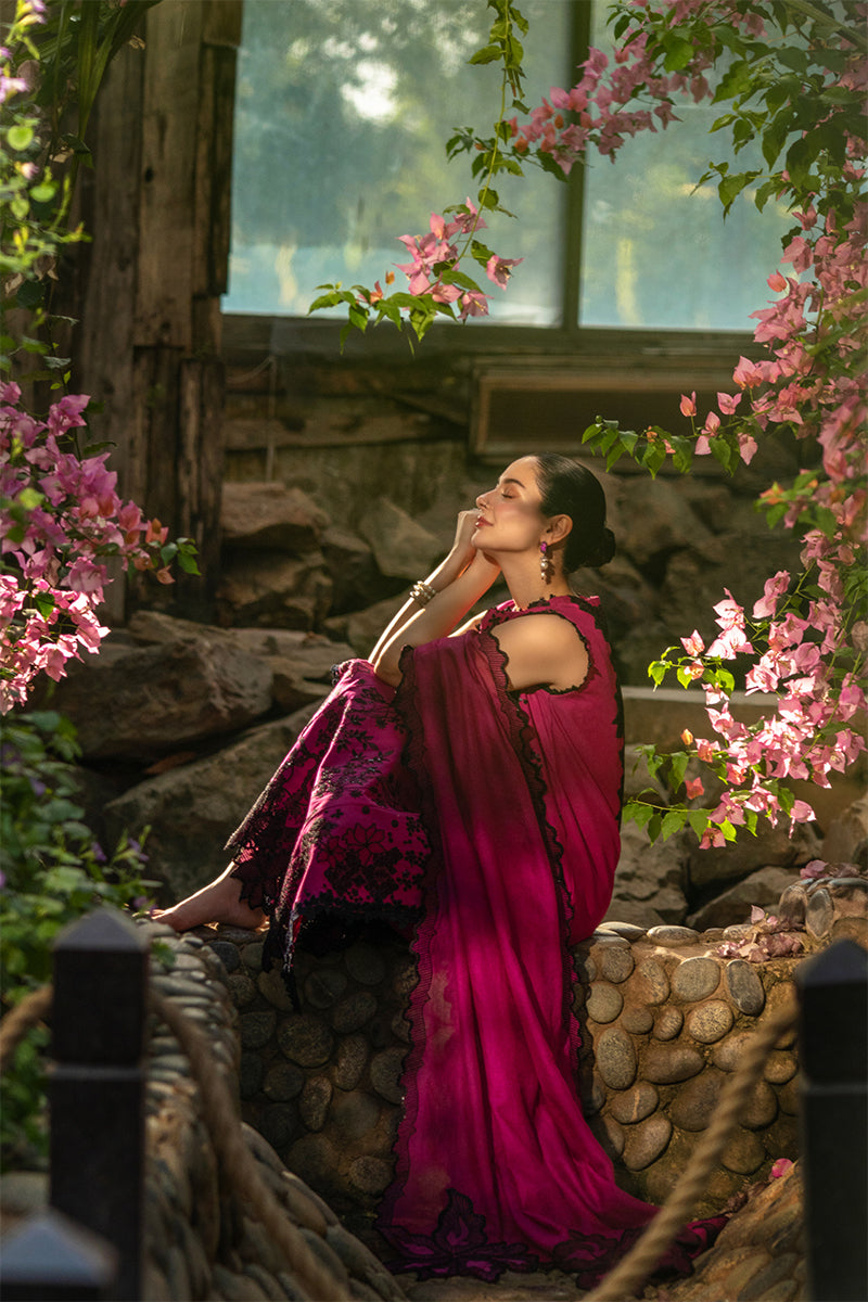 Rang Rasiya Premium Embroidered Lawn Unstitched 3Pc Suit - MAYA