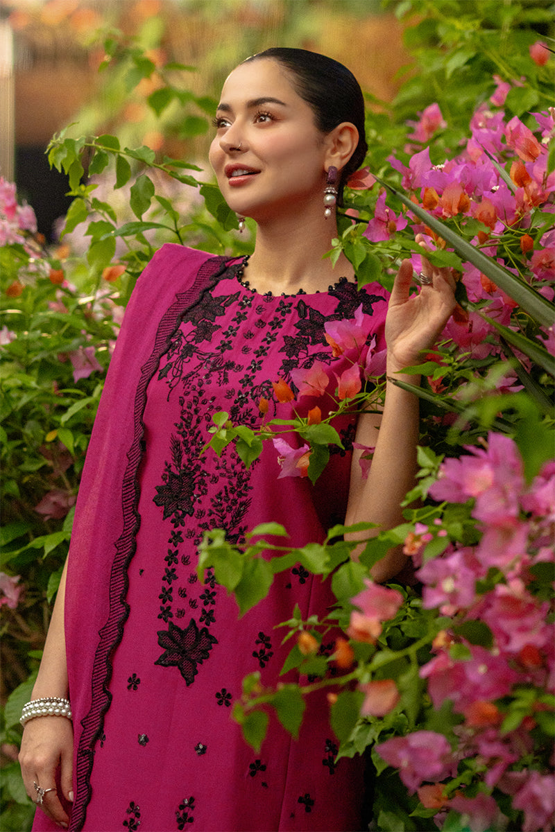 Rang Rasiya Premium Embroidered Lawn Unstitched 3Pc Suit - MAYA
