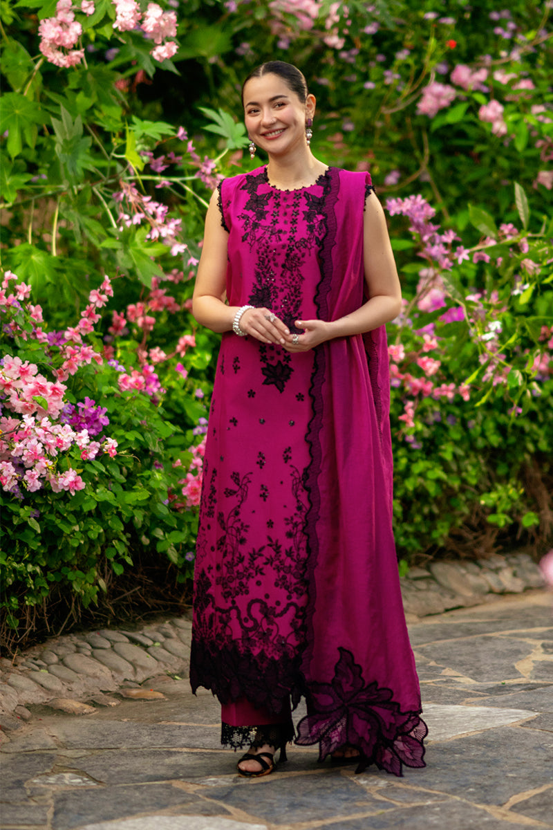 Rang Rasiya Premium Embroidered Lawn Unstitched 3Pc Suit - MAYA