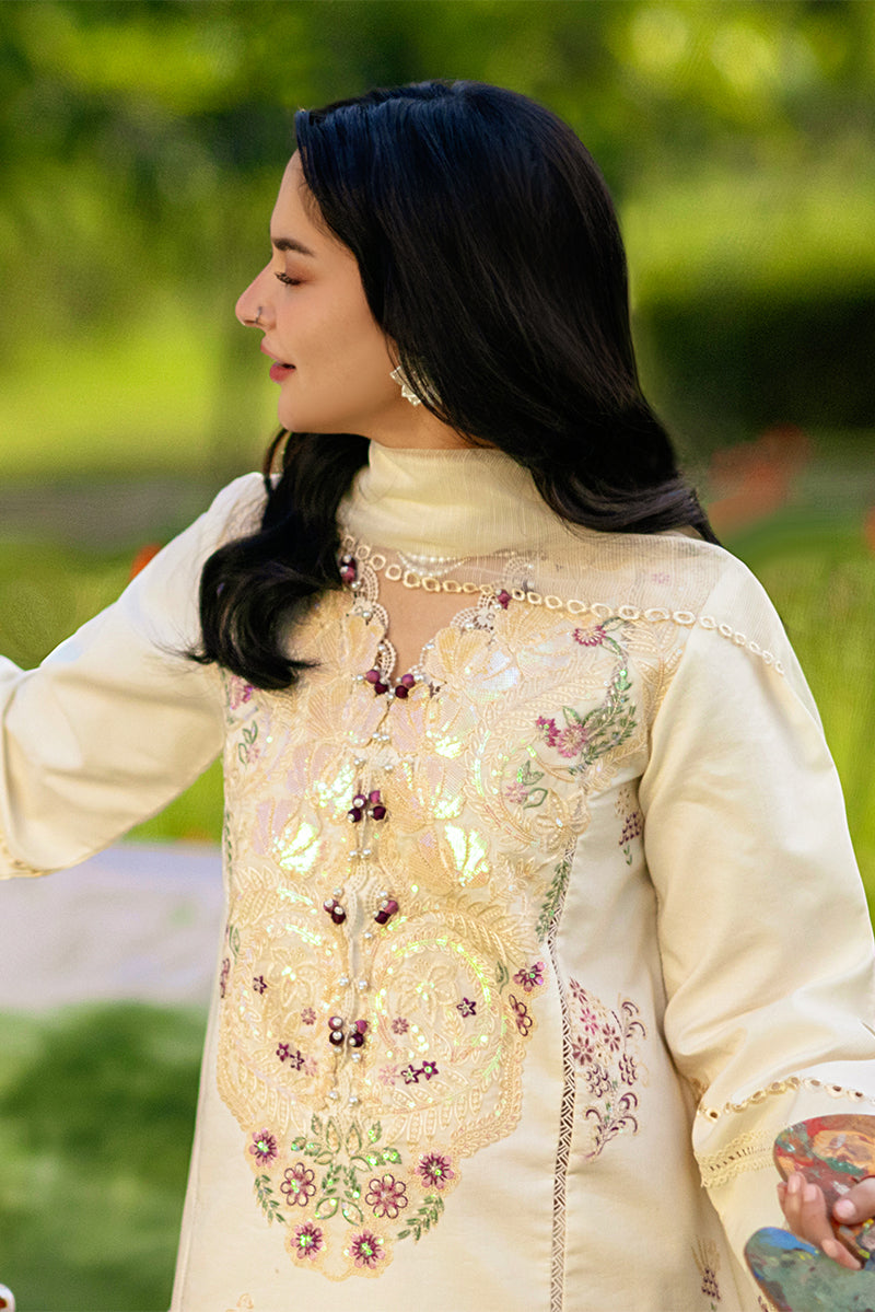 Rang Rasiya Premium Embroidered Lawn Unstitched 3Pc Suit - HANIA