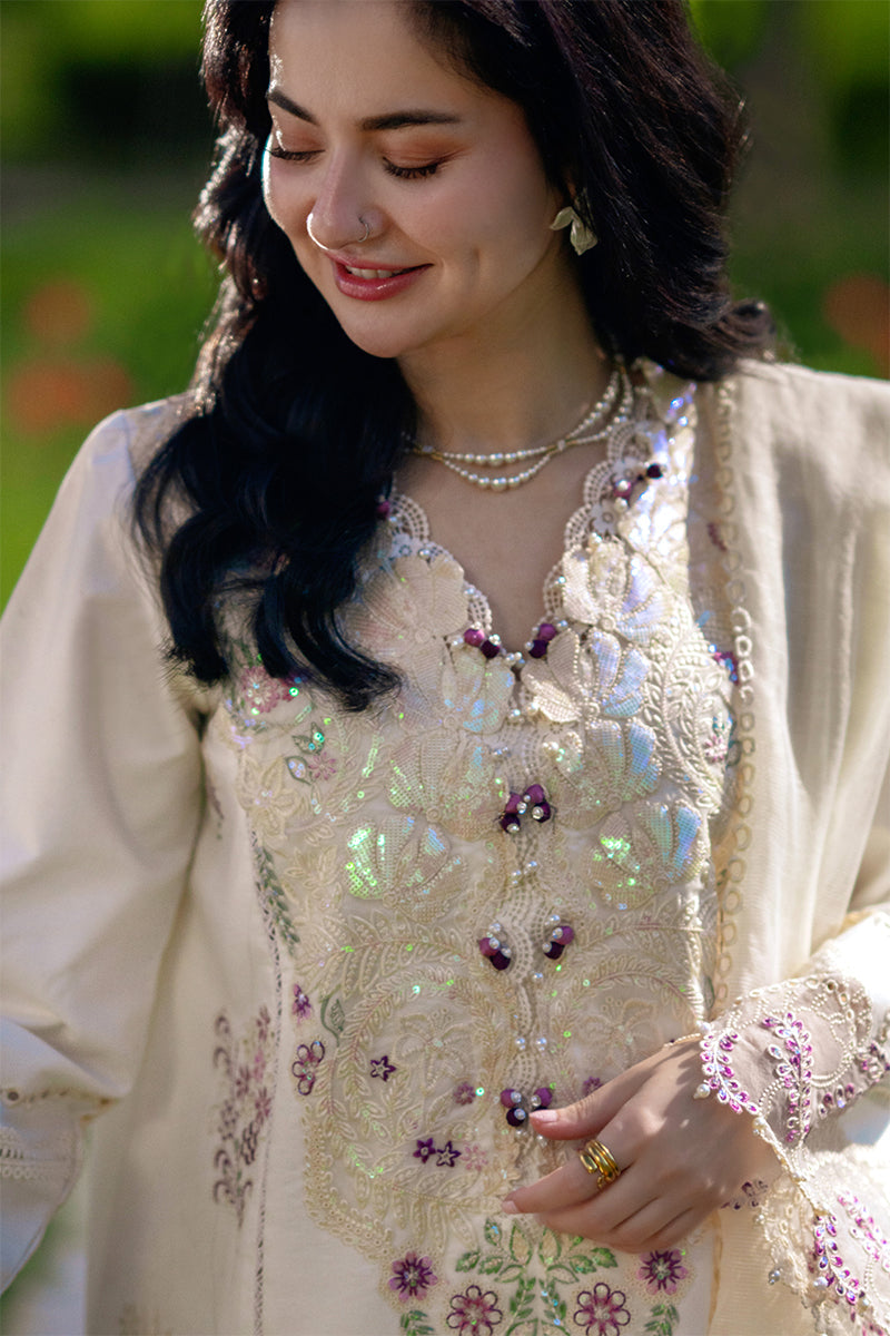 Rang Rasiya Premium Embroidered Lawn Unstitched 3Pc Suit - HANIA