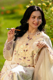 Rang Rasiya Premium Embroidered Lawn Unstitched 3Pc Suit - HANIA