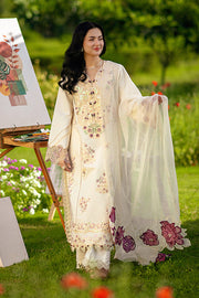 Rang Rasiya Premium Embroidered Lawn Unstitched 3Pc Suit - HANIA
