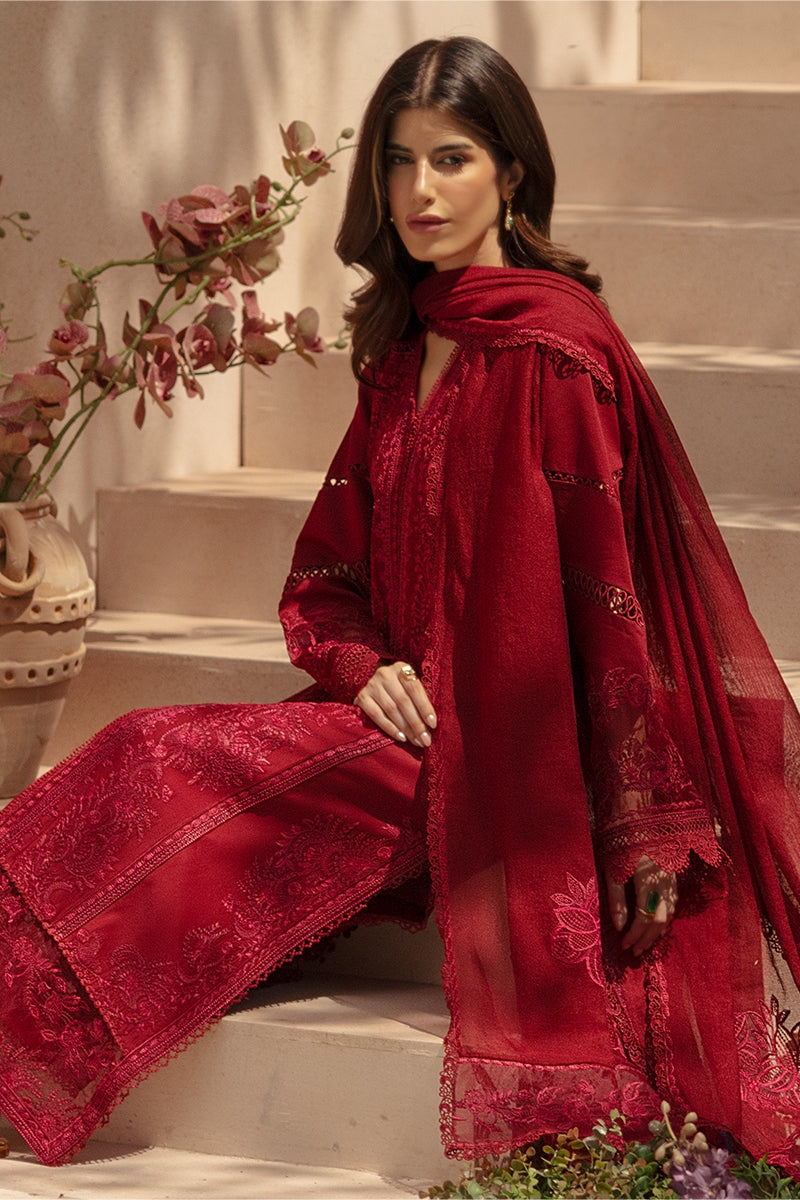 Rang Rasiya Premium Embroidered Lawn Unstitched 3Pc Suit - NEHAL