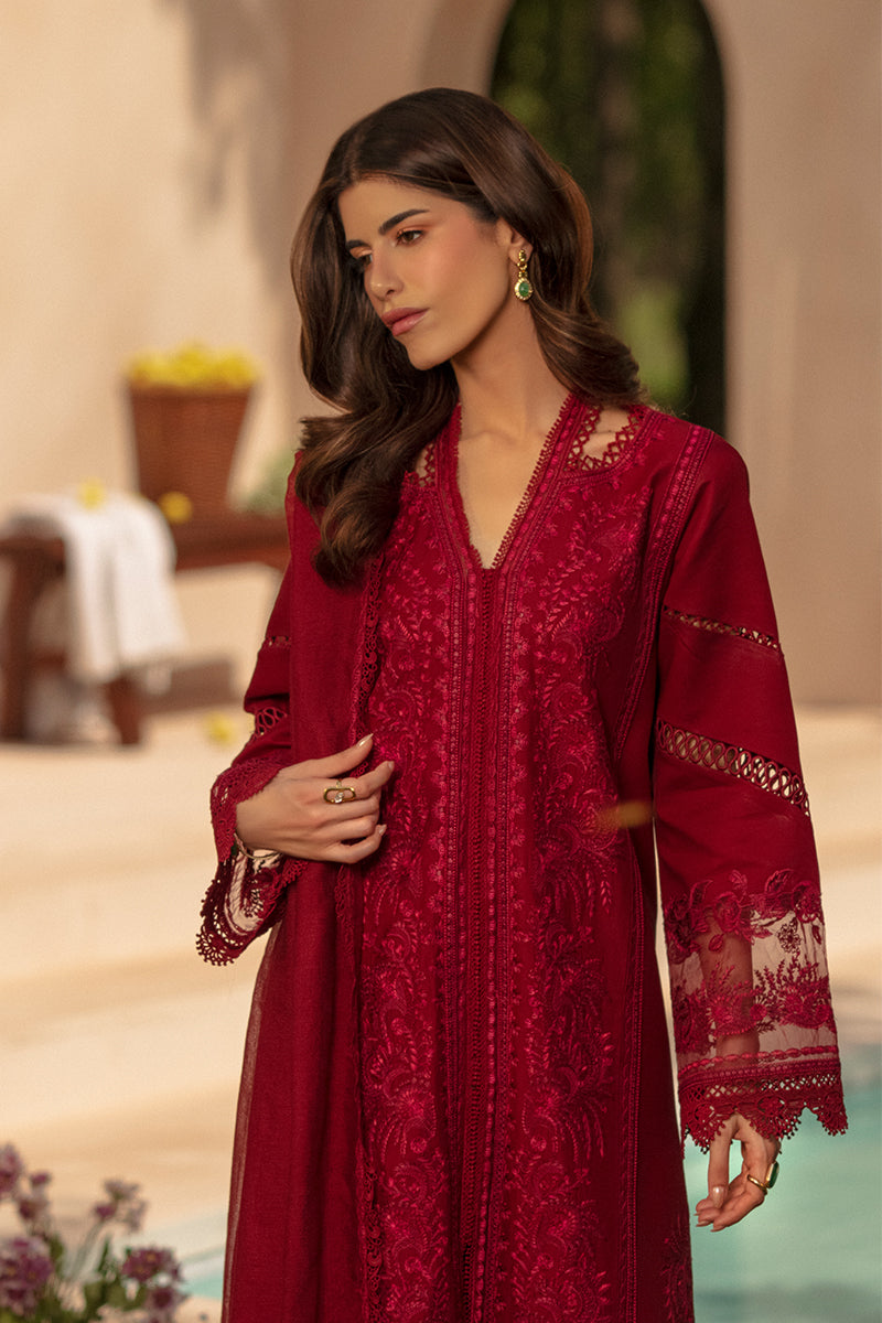 Rang Rasiya Premium Embroidered Lawn Unstitched 3Pc Suit - NEHAL