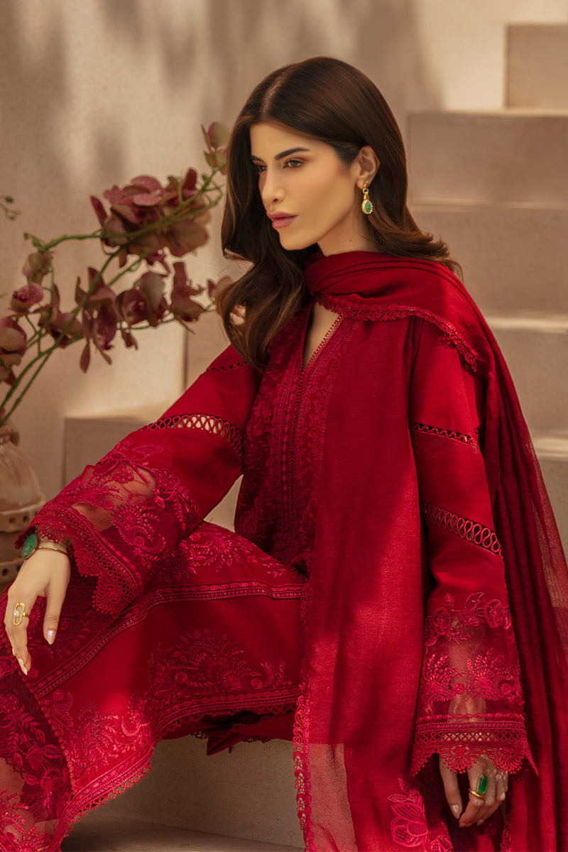 Rang Rasiya Premium Embroidered Lawn Unstitched 3Pc Suit - NEHAL