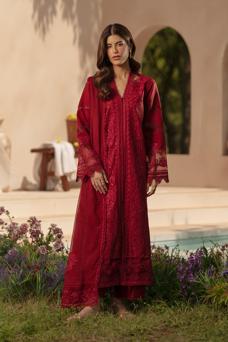 Rang Rasiya Premium Embroidered Lawn Unstitched 3Pc Suit - NEHAL