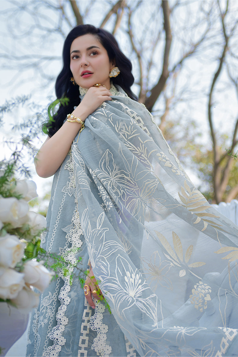 Rang Rasiya Premium Embroidered Lawn Unstitched 3Pc Suit - AYLA