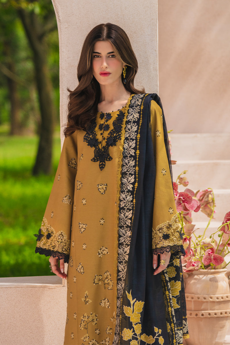 Rang Rasiya Premium Embroidered Lawn Unstitched 3Pc Suit - MAHI