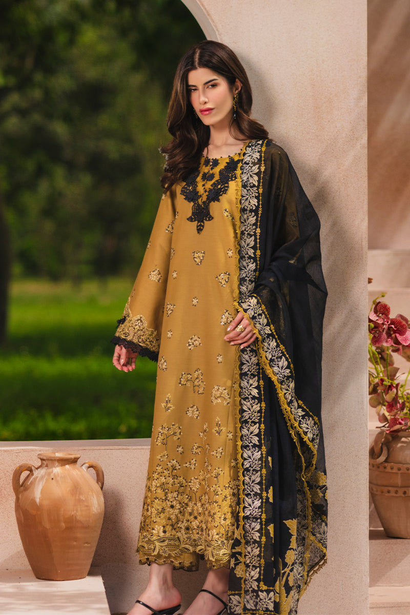 Rang Rasiya Premium Embroidered Lawn Unstitched 3Pc Suit - MAHI