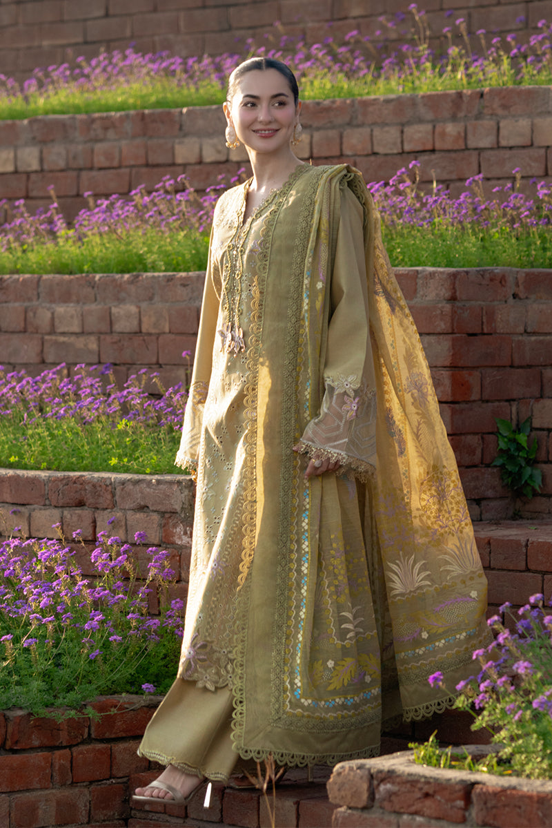 Rang Rasiya Premium Embroidered Lawn Unstitched 3Pc Suit - RAHA