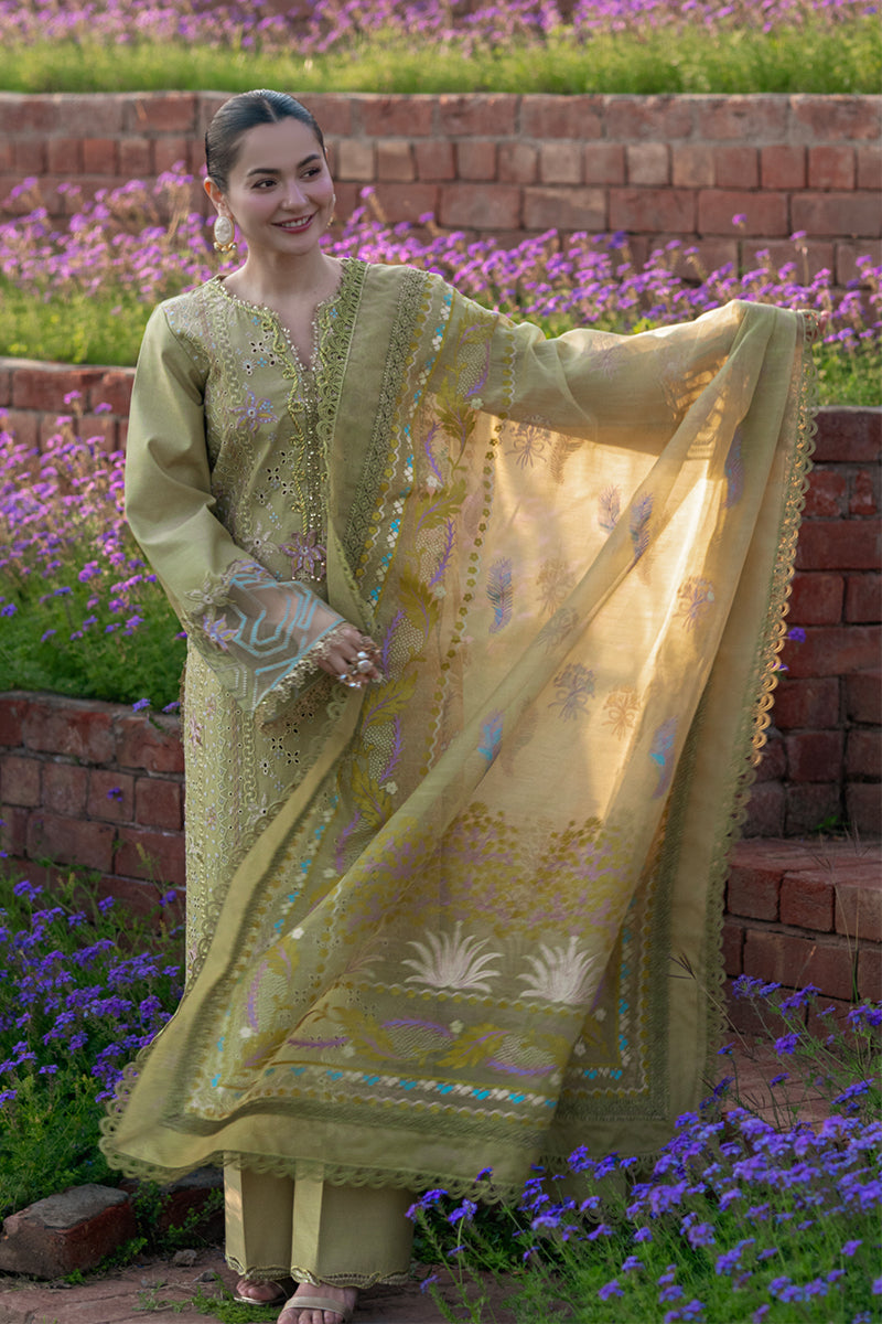 Rang Rasiya Premium Embroidered Lawn Unstitched 3Pc Suit - RAHA