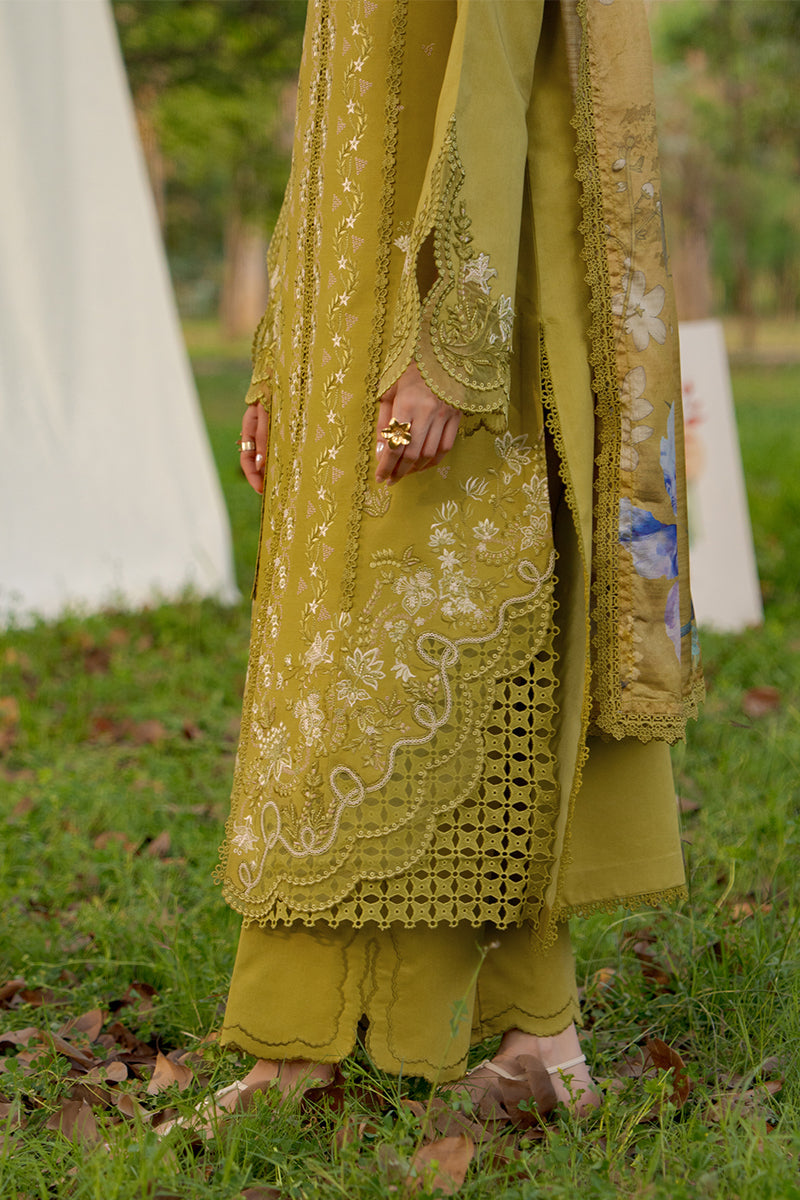 Rang Rasiya Premium Embroidered Lawn Unstitched 3Pc Suit - HAYA