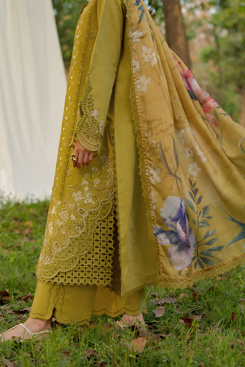 Rang Rasiya Premium Embroidered Lawn Unstitched 3Pc Suit - HAYA