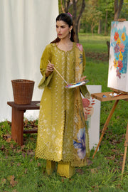 Rang Rasiya Premium Embroidered Lawn Unstitched 3Pc Suit - HAYA