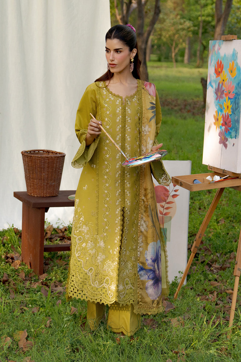 Rang Rasiya Premium Embroidered Lawn Unstitched 3Pc Suit - HAYA