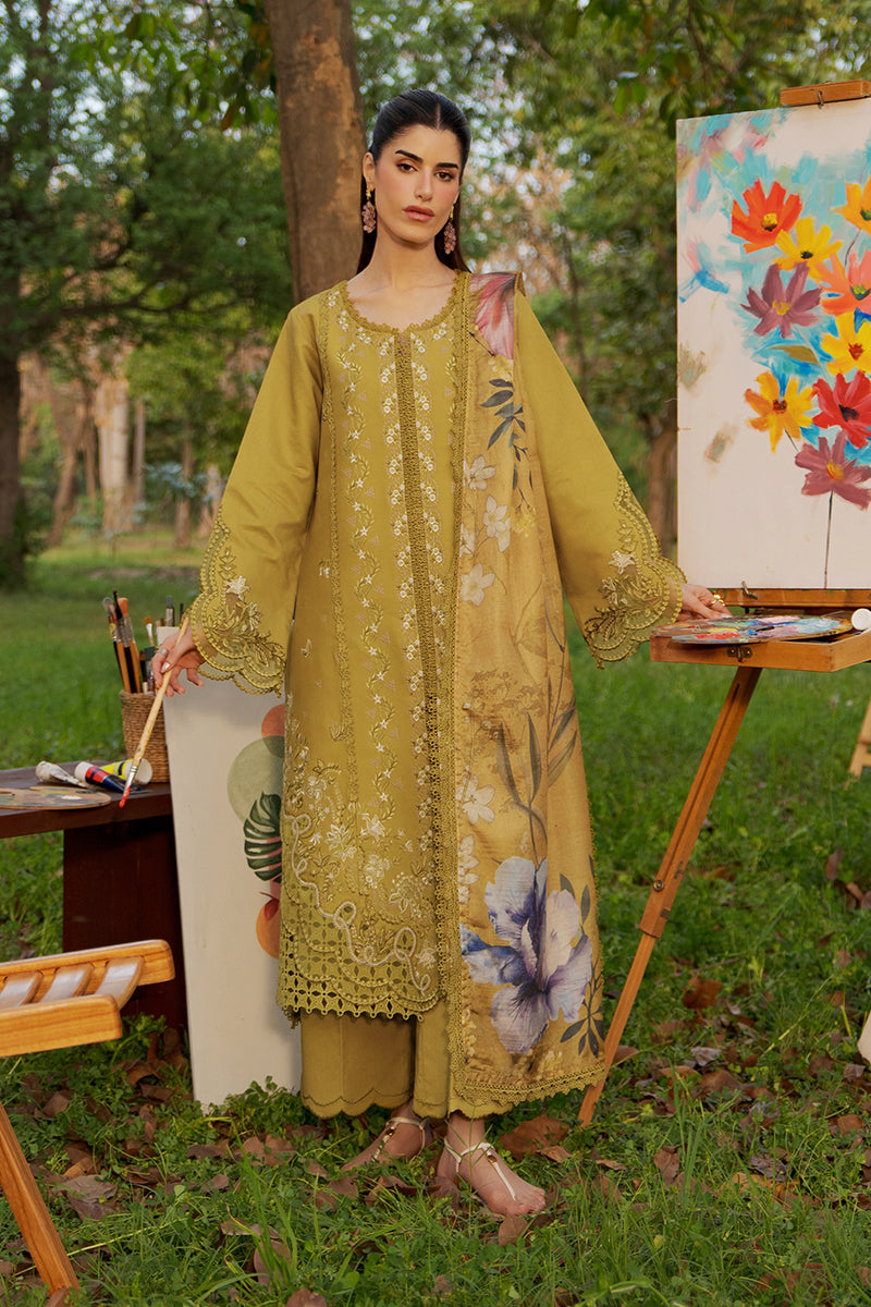 Rang Rasiya Premium Embroidered Lawn Unstitched 3Pc Suit - HAYA
