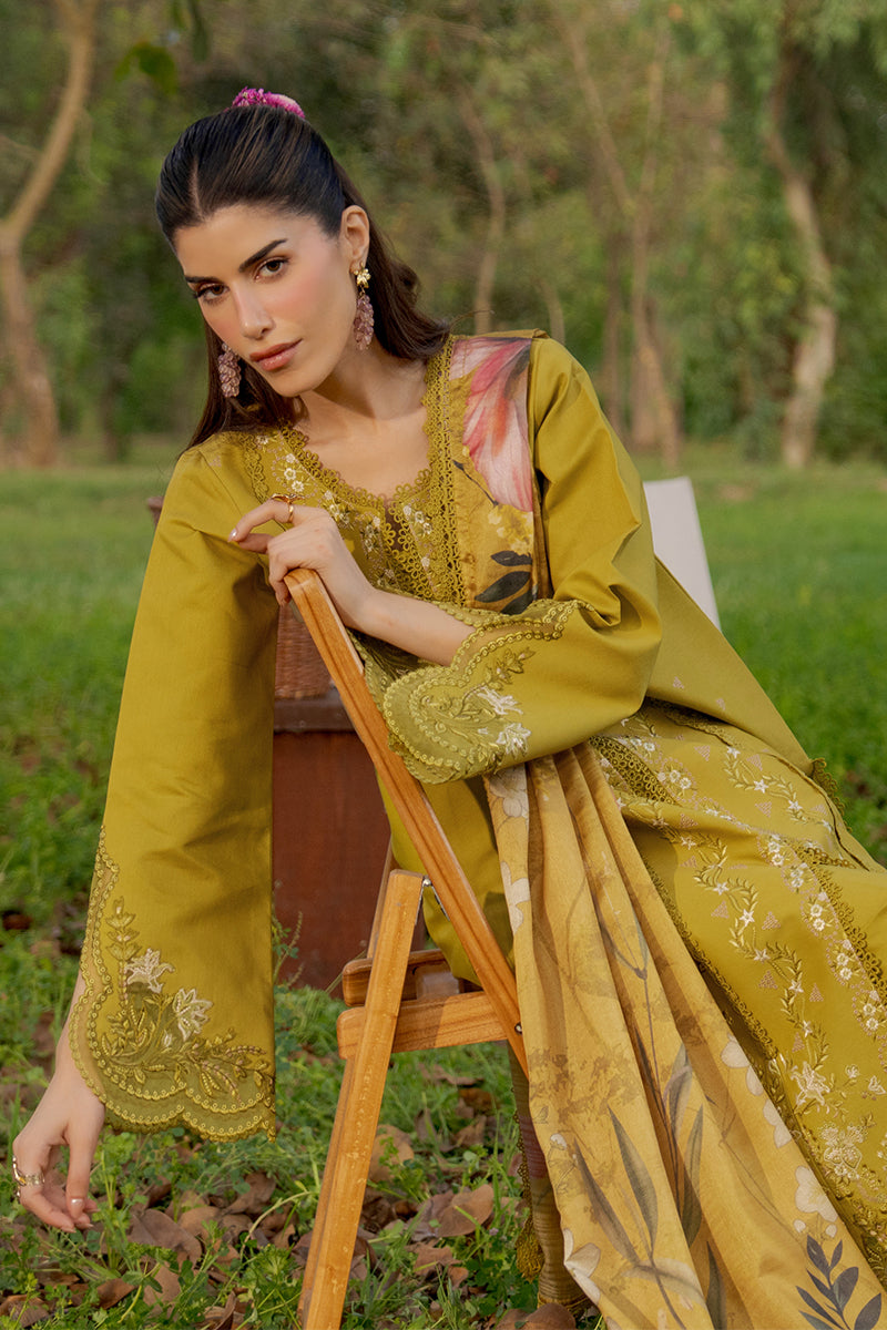 Rang Rasiya Premium Embroidered Lawn Unstitched 3Pc Suit - HAYA