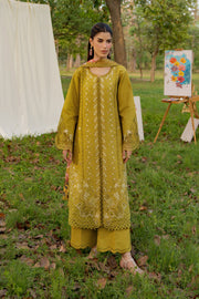 Rang Rasiya Premium Embroidered Lawn Unstitched 3Pc Suit - HAYA