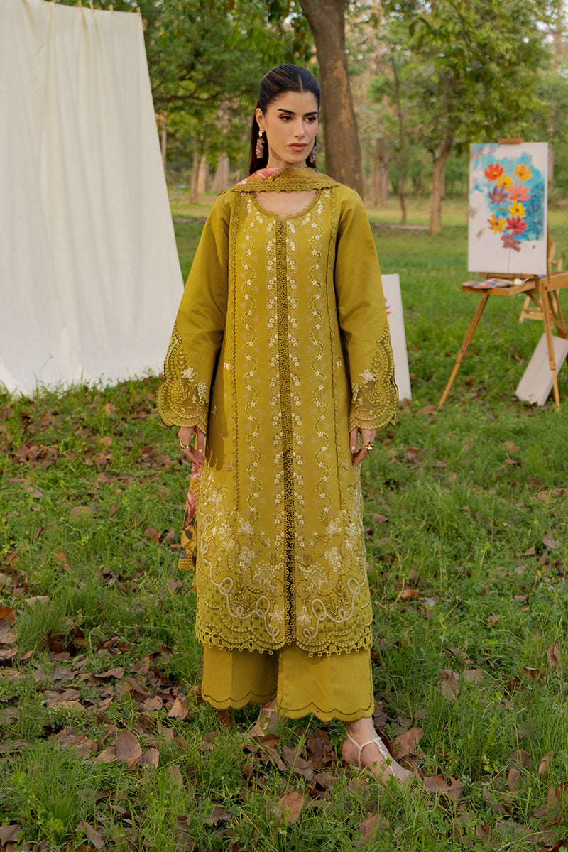 Rang Rasiya Premium Embroidered Lawn Unstitched 3Pc Suit - HAYA