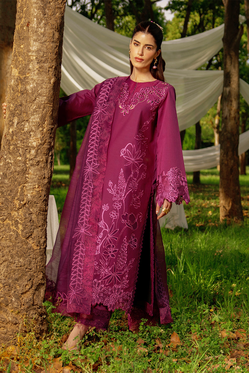 Rang Rasiya Premium Embroidered Lawn Unstitched 3Pc Suit - ZAHA
