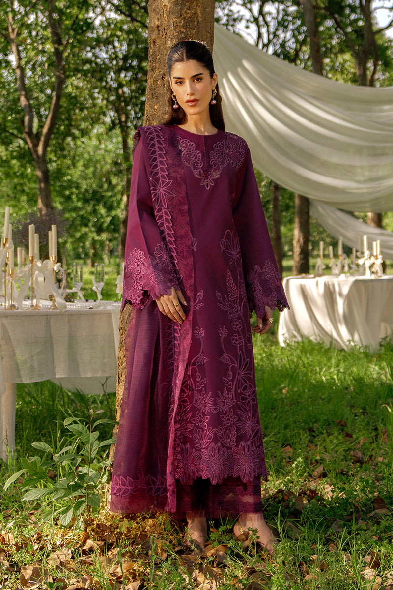 Rang Rasiya Premium Embroidered Lawn Unstitched 3Pc Suit - ZAHA