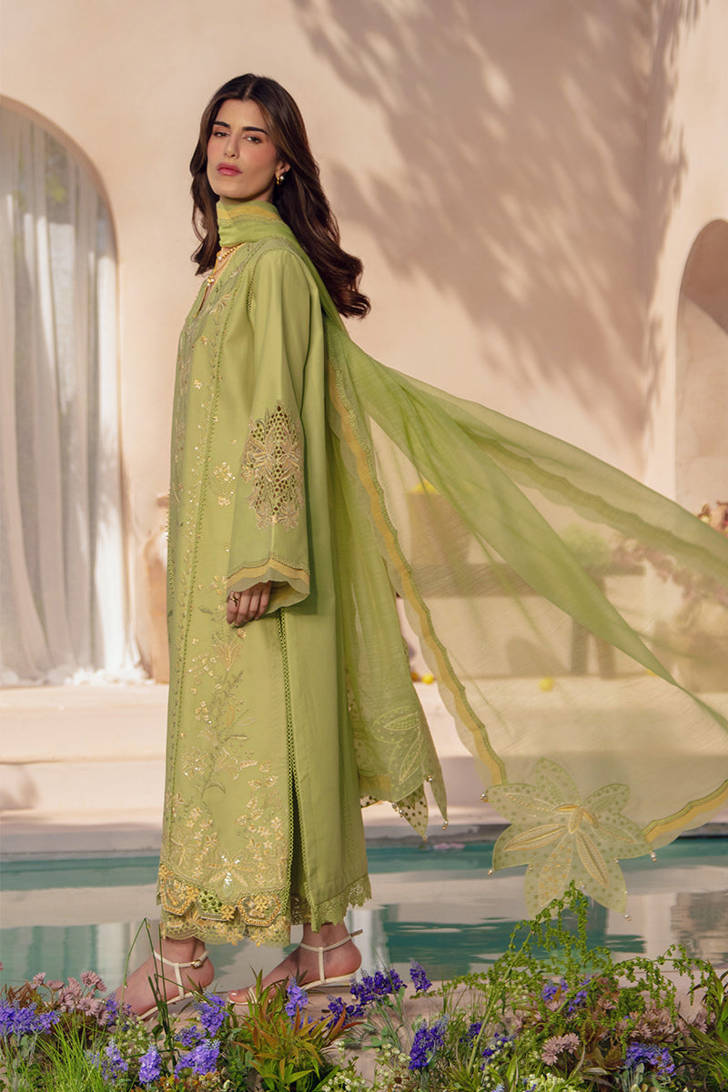 Rang Rasiya Premium Embroidered Lawn Unstitched 3Pc Suit - NADINE
