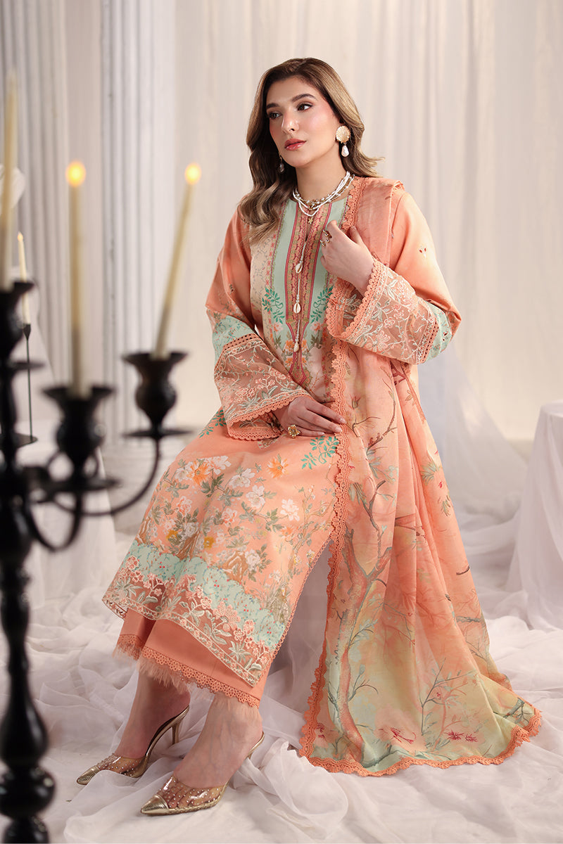 Rang Rasiya Nova Embroidered Lawn Unstitched 3Pc Suit - Cecilia