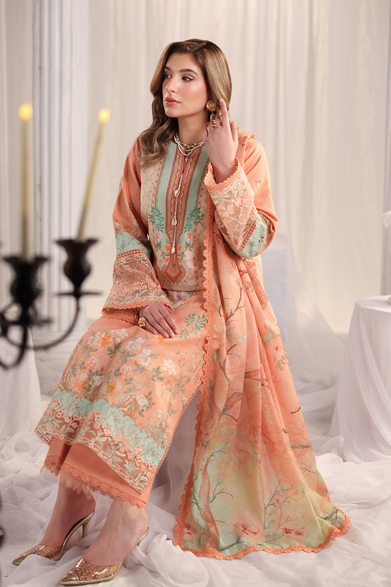 Rang Rasiya Nova Embroidered Lawn Unstitched 3Pc Suit - Cecilia